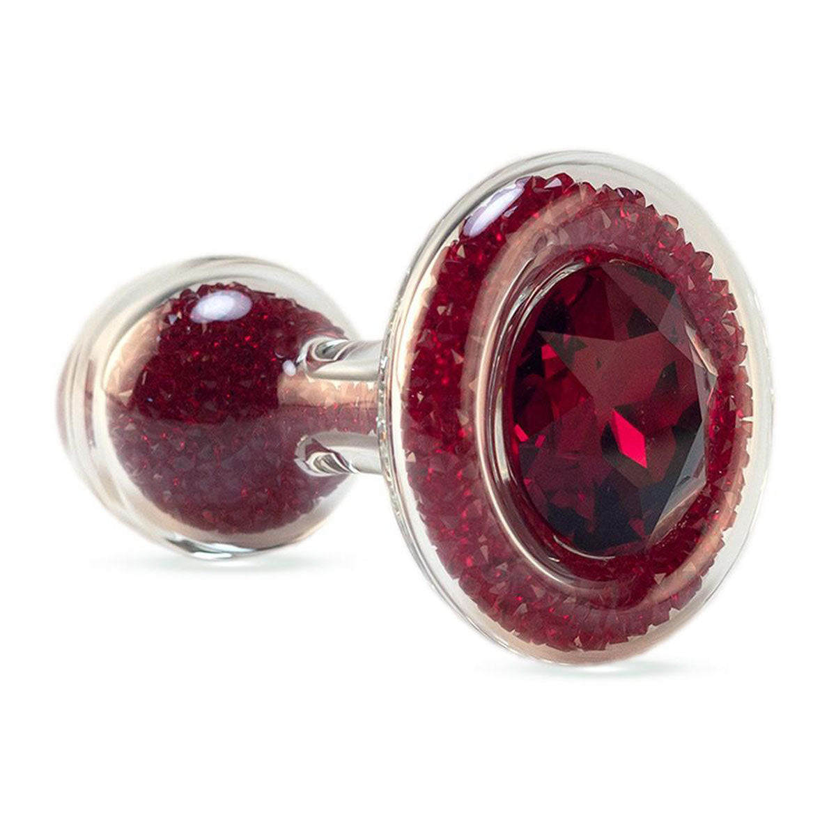 Crystal Delights Pink Sparkle Glass Butt Plug