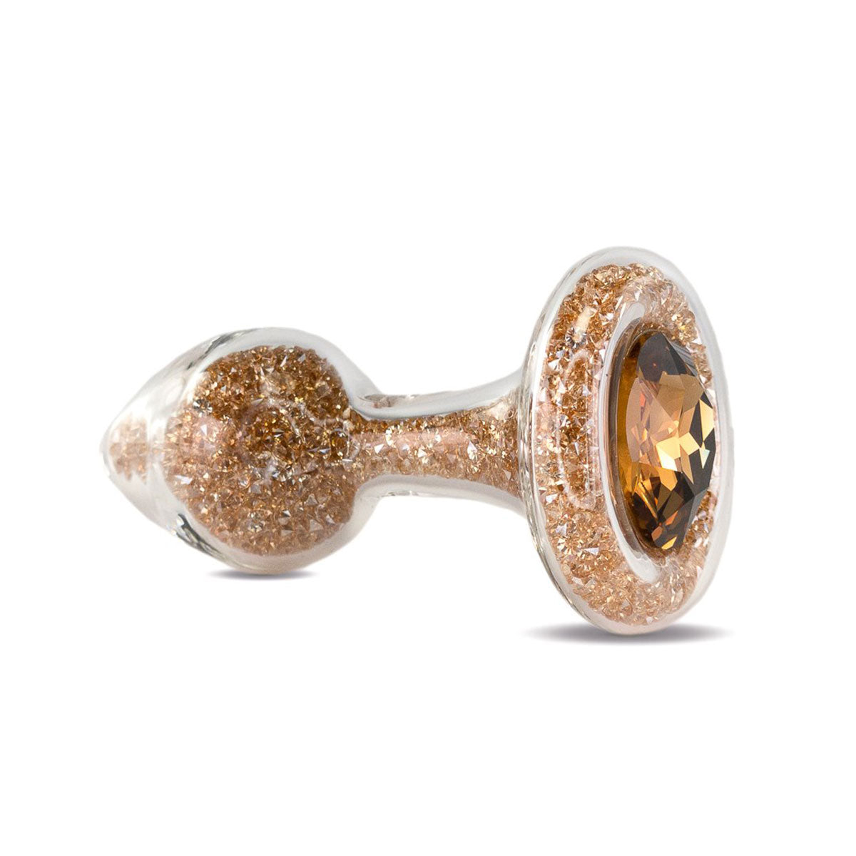 Crystal Delights Pink Sparkle Glass Butt Plug