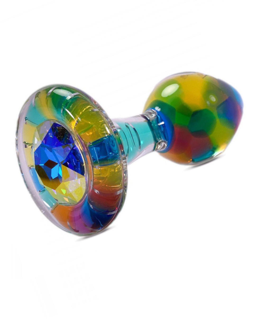 Crystal Delights Glass Funfetti Butt Plug - Aurora Borealis