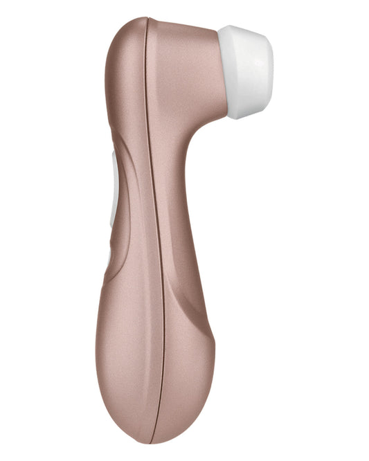 Satisfyer Pro 2 Waterproof Pressure Wave Clitoral Stimulator side view on a white background