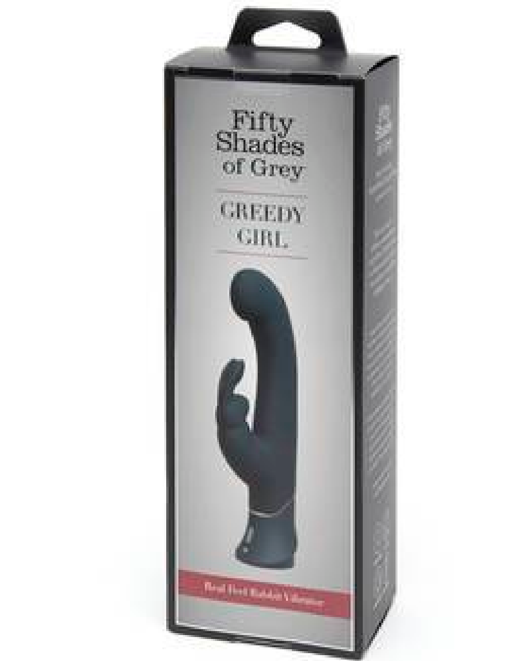 Fifty Shades Of Grey Greedy Girl Dual Density G-spot Rabbit Vibrator box on white background