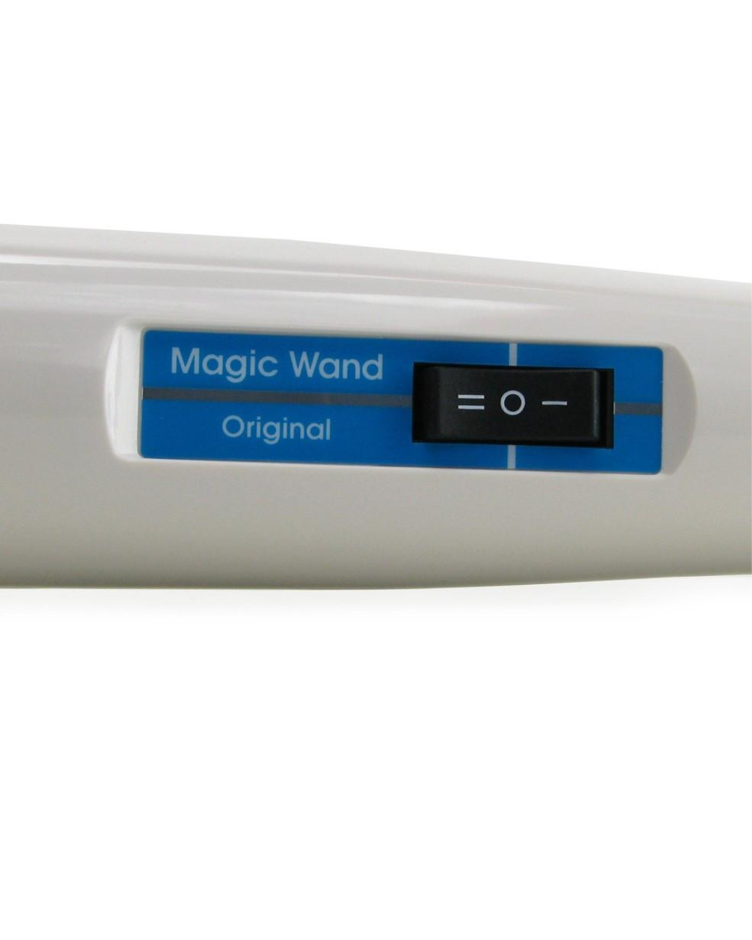 Magic Wand Original Vibrator close up of the control button