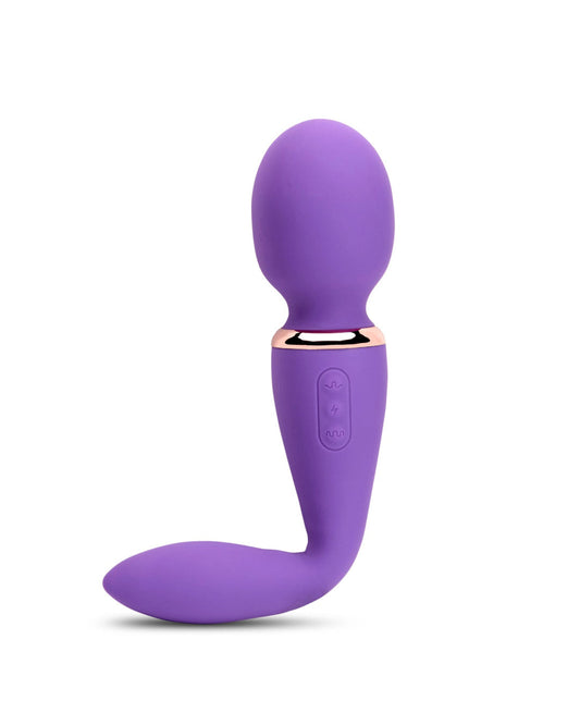 Alluvion XLR8 Powerful Double Ended Bendable Wand - Purple with the handle bent