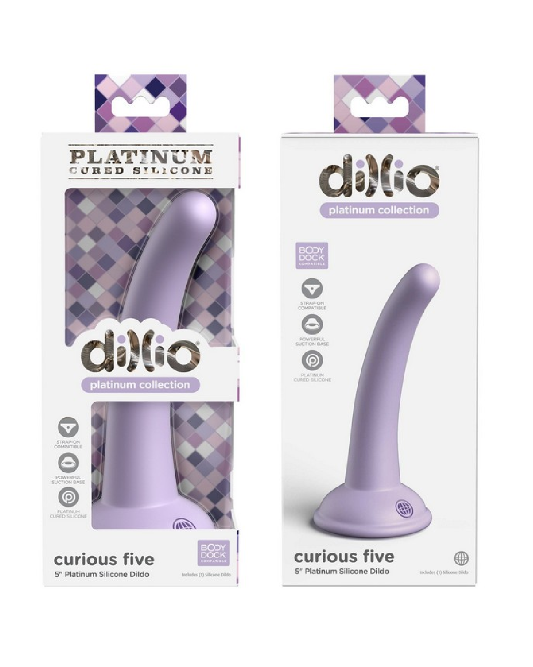 Dillio Platinum Curious Five 5 Inch Dildo - Purple