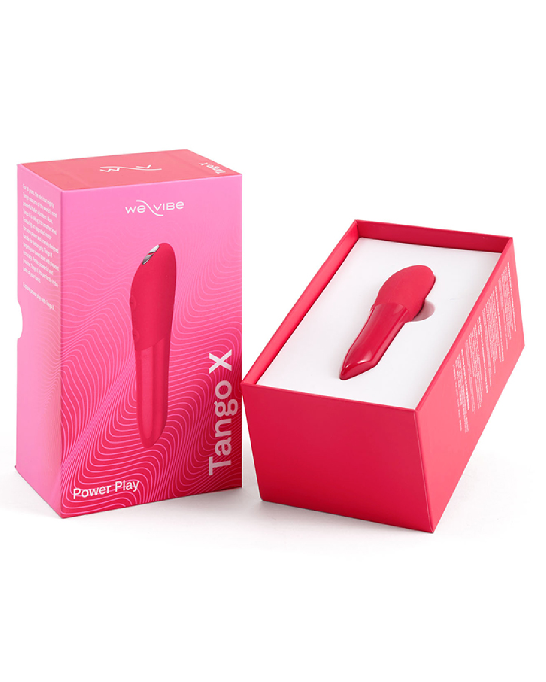 We-Vibe Tango X Powerful Bullet Vibrator - Cherry Red resting in the open box