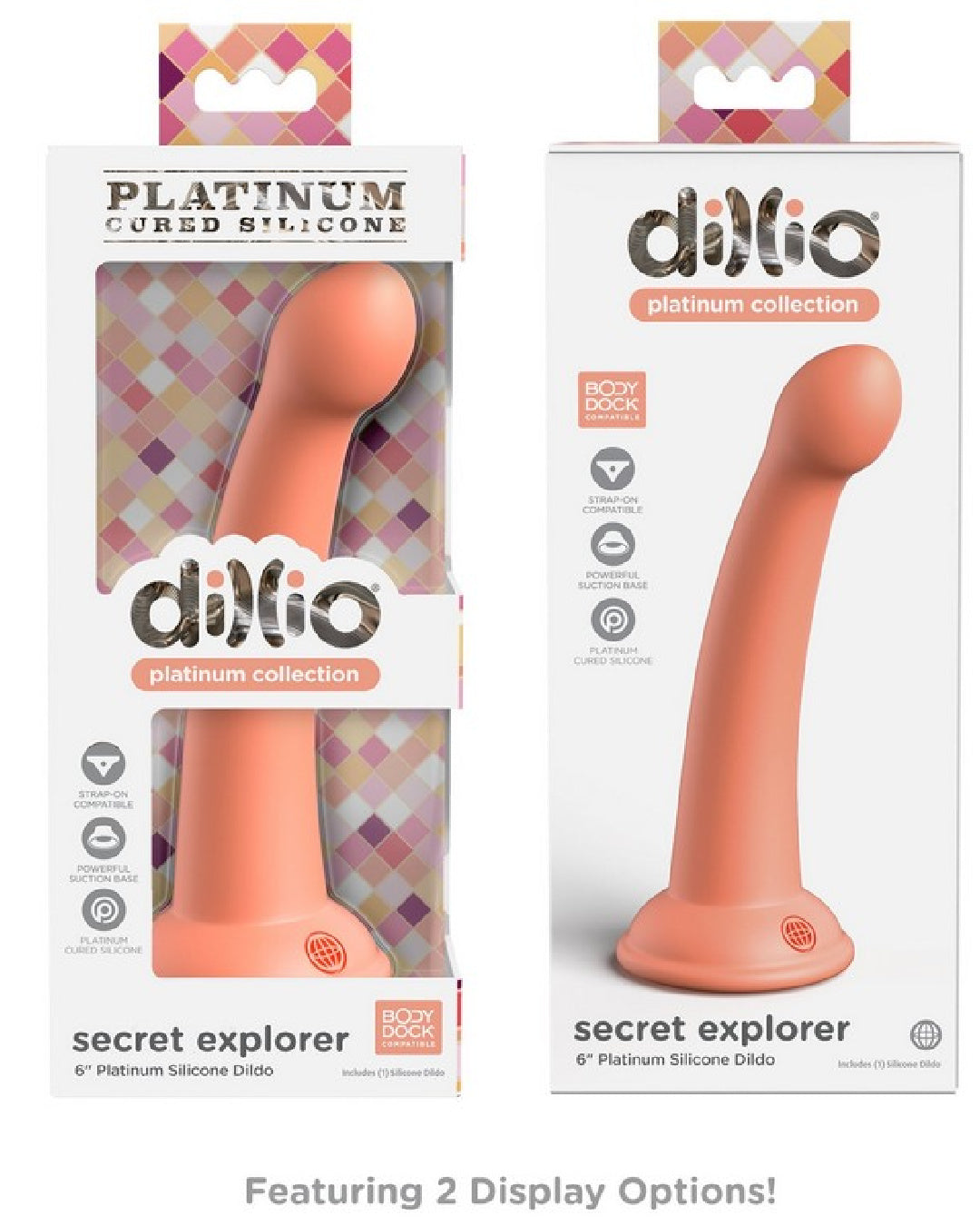 Dillio Platinum Secret Explorer 6 Inch Dildo - Peach product box