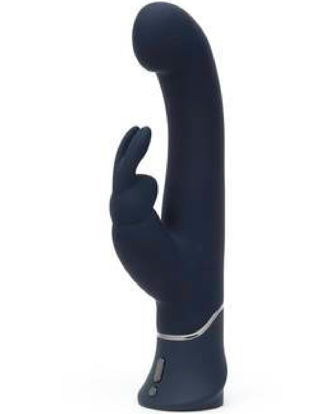 Fifty Shades Of Grey Greedy Girl Dual Density G-spot Rabbit Vibrator sideview on white background