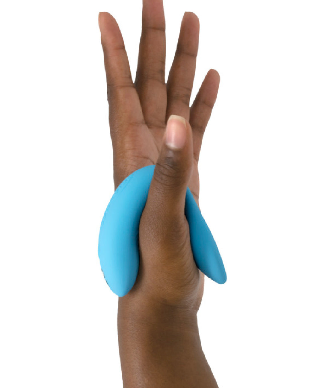 We-Vibe Chorus Remote & App Controlled Couples' Vibrator - Blue held in a hand