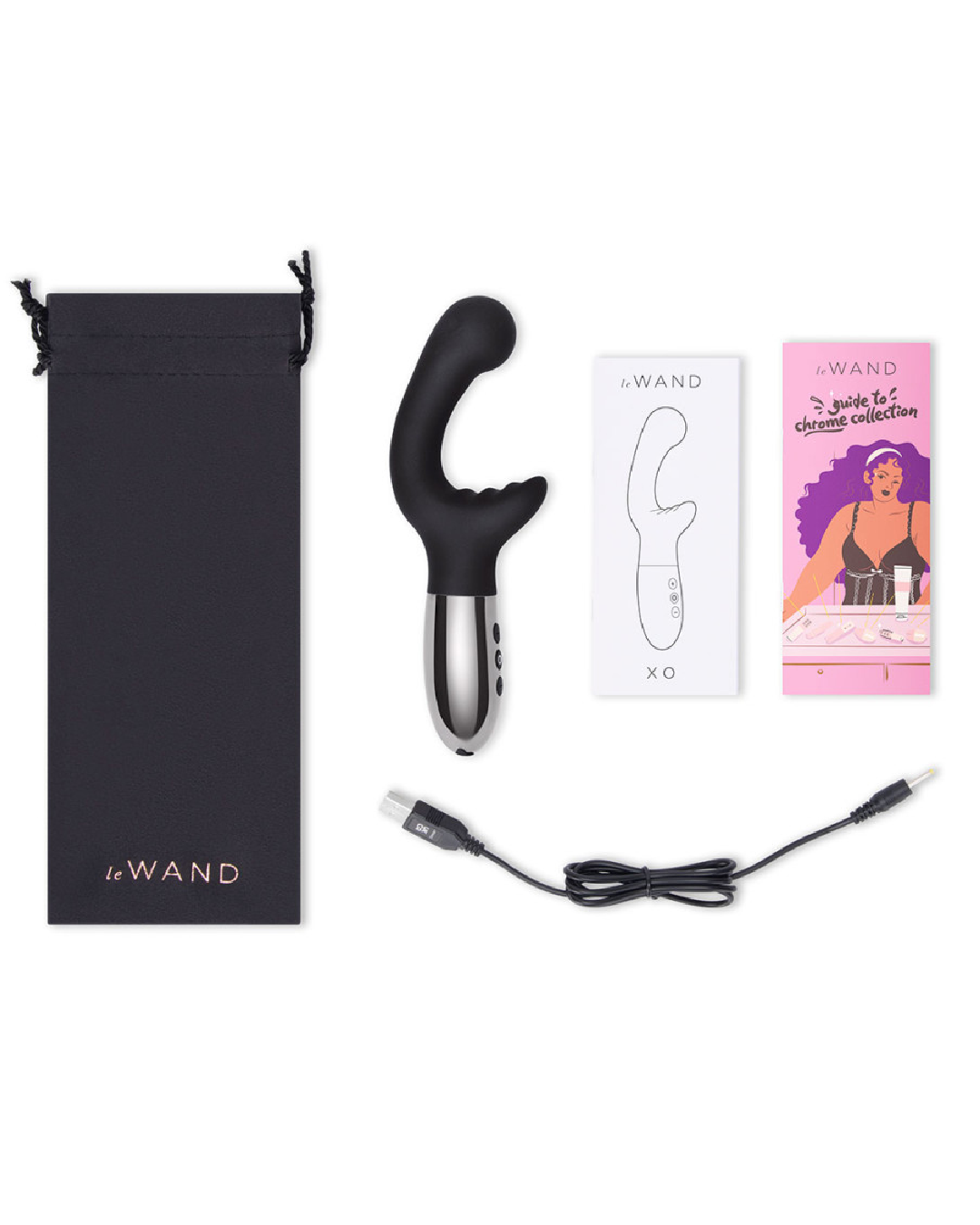 Le Wand XO Double Motor Internal and External Vibrator - Black