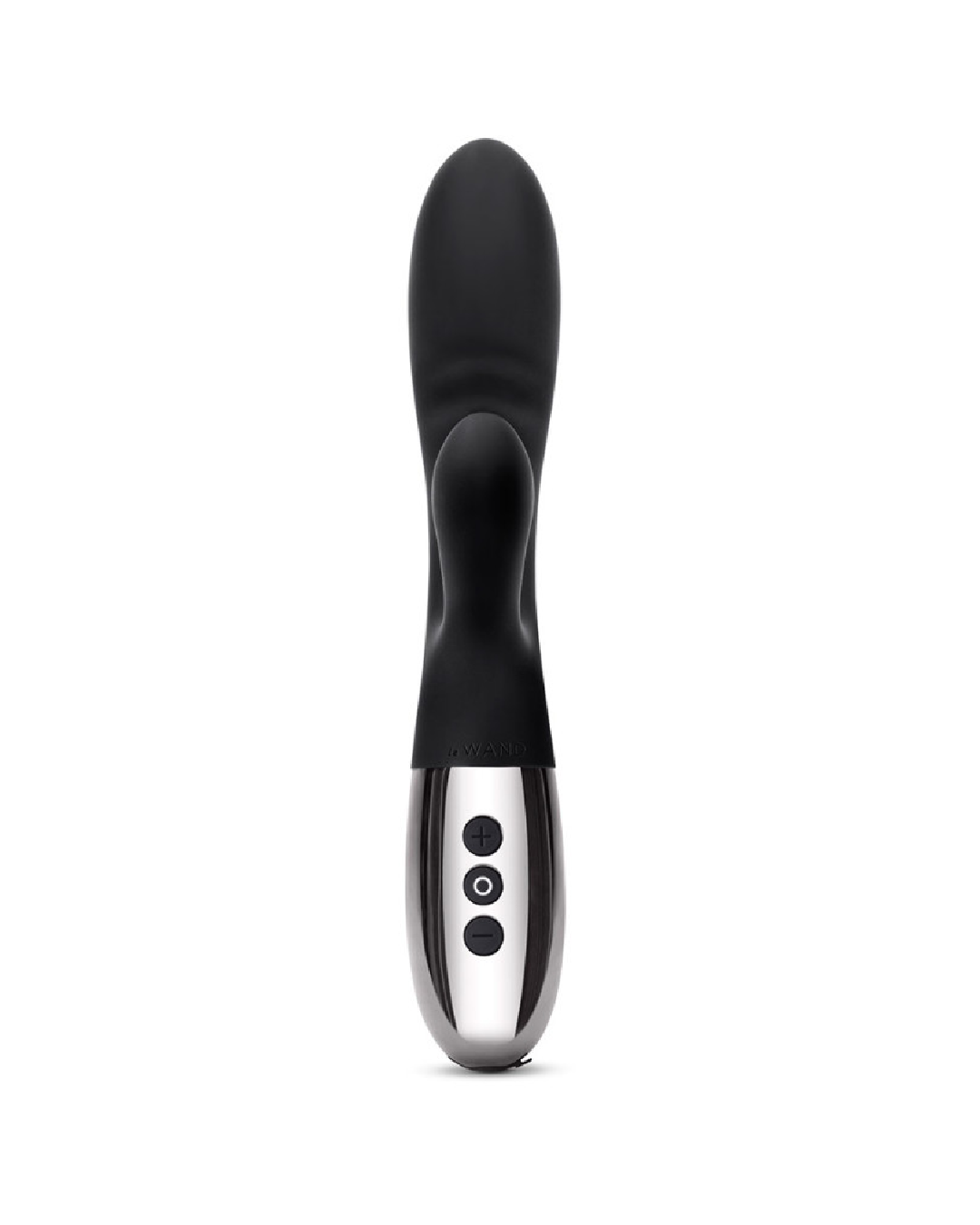 Le Wand Blend Double Motor Rechargeable Rabbit Vibrator - Black front view of buttons