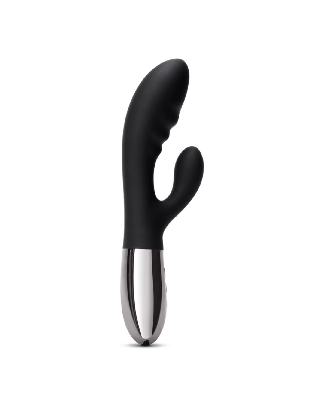 Le Wand Blend Double Motor Rechargeable Rabbit Vibrator - Black side view of both branches