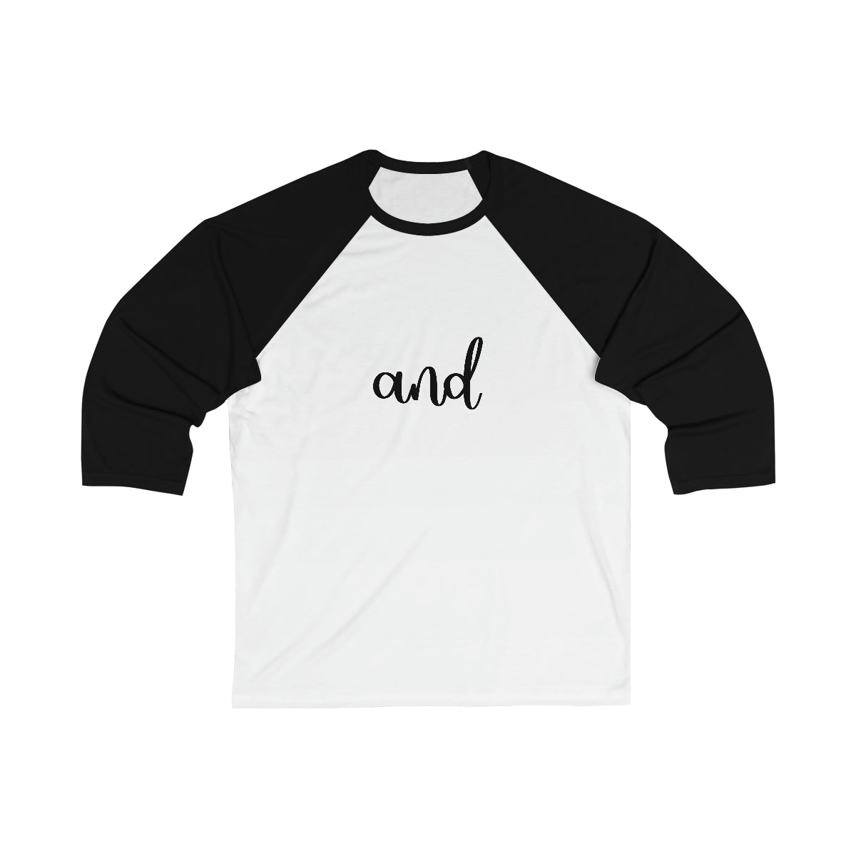 'AND' Unisex 3\4 Sleeve Baseball Tee