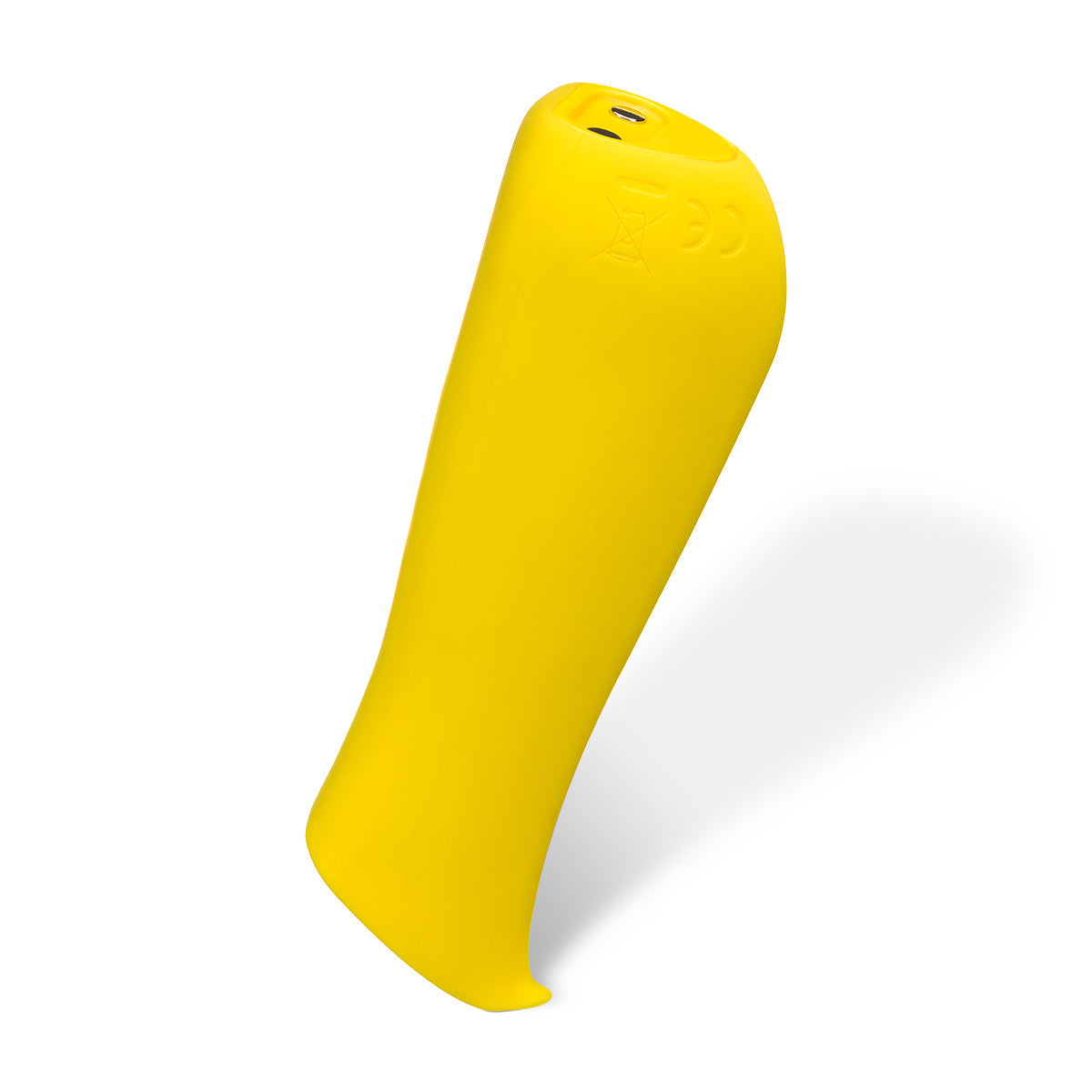 Kip Waterproof Rechargeable Lipstick Vibrator by Dame - Yellow with vibrating edge facing down