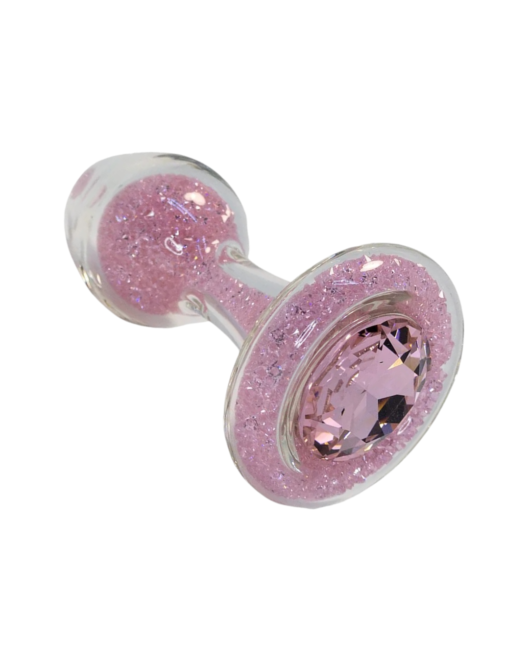 Crystal Delights Pink Sparkle Glass Butt Plug