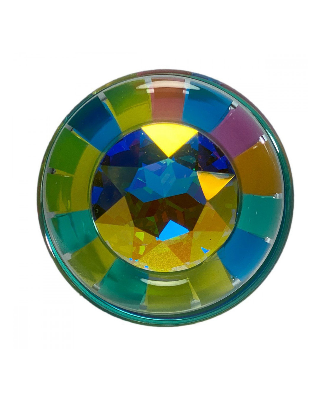Crystal Delights Glass Funfetti Butt Plug - Aurora Borealis