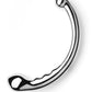 Le Wand Hoop Double Ended Stainless Steel Dildo against a white background, side view to show the curve and ends