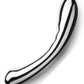 Le Wand Arch Double Ended Stainless Steel Dildo against a white background, side view to show the curve and ends