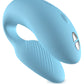 We-Vibe Chorus Remote & App Controlled Couples' Vibrator - Blue  against a white background with a side view of the u shape