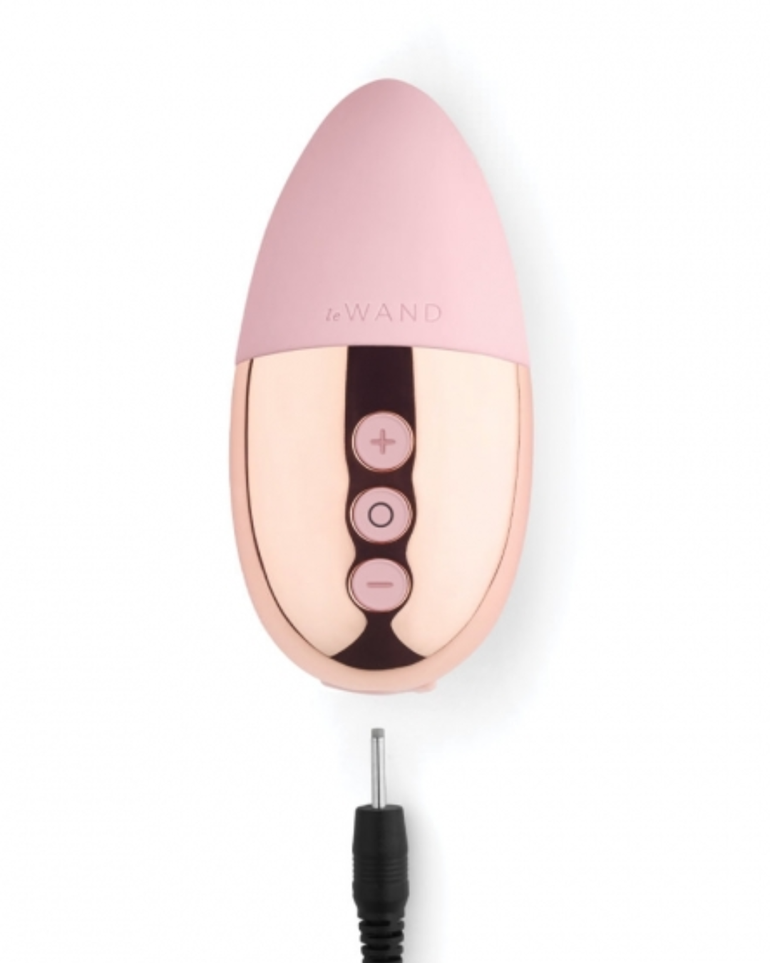 Le Wand Point Weighted Waterproof Silicone Lay-On Vibrator - Rose Gold charging\
