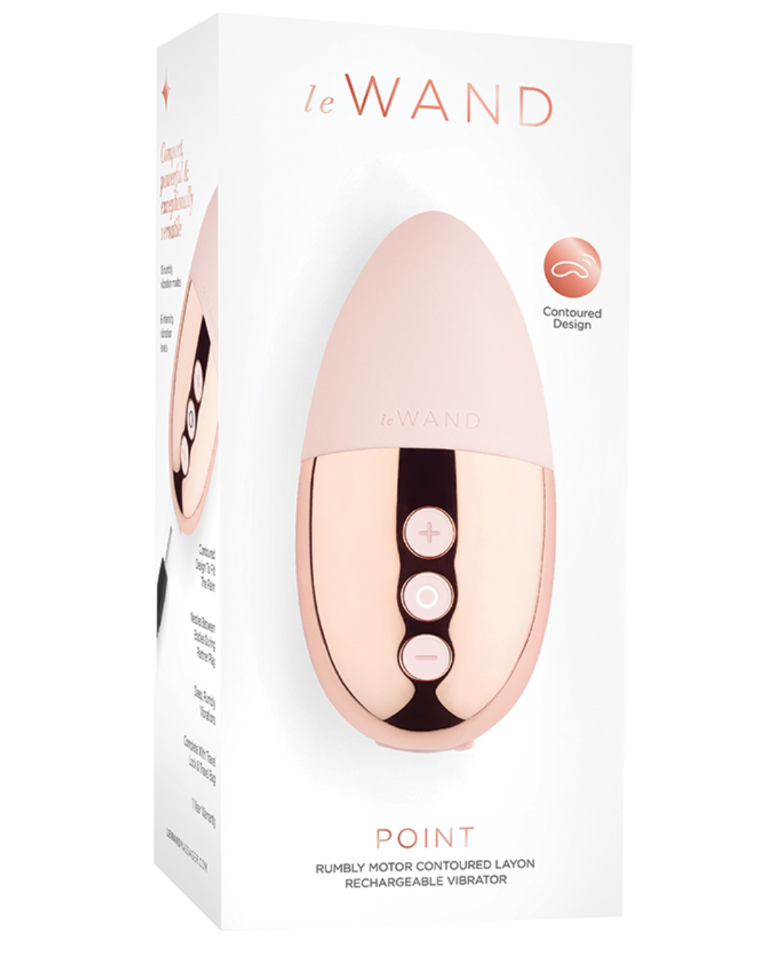 Le Wand Point Weighted Waterproof Silicone Lay-On Vibrator - Rose Gold box