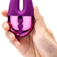 Le Wand Chrome Double Vibrator - Purple held in model's hand 