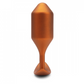 B-vibe Snug Plug 4 XL Weighted Silicone Butt Plug (257 grams) - Sunburst Orange side view
