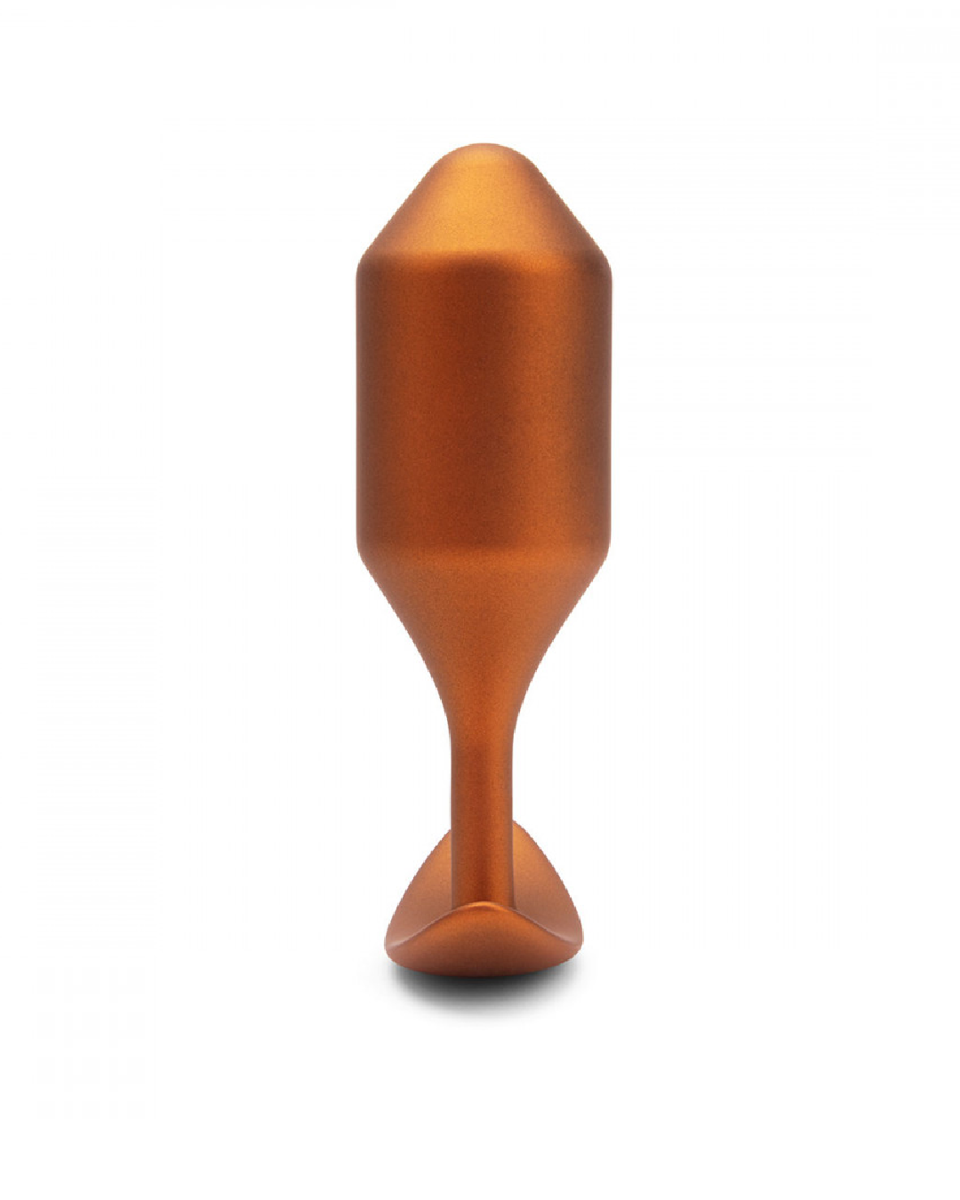 B-vibe Snug Plug 4 XL Weighted Silicone Butt Plug (257 grams) - Sunburst Orange side view