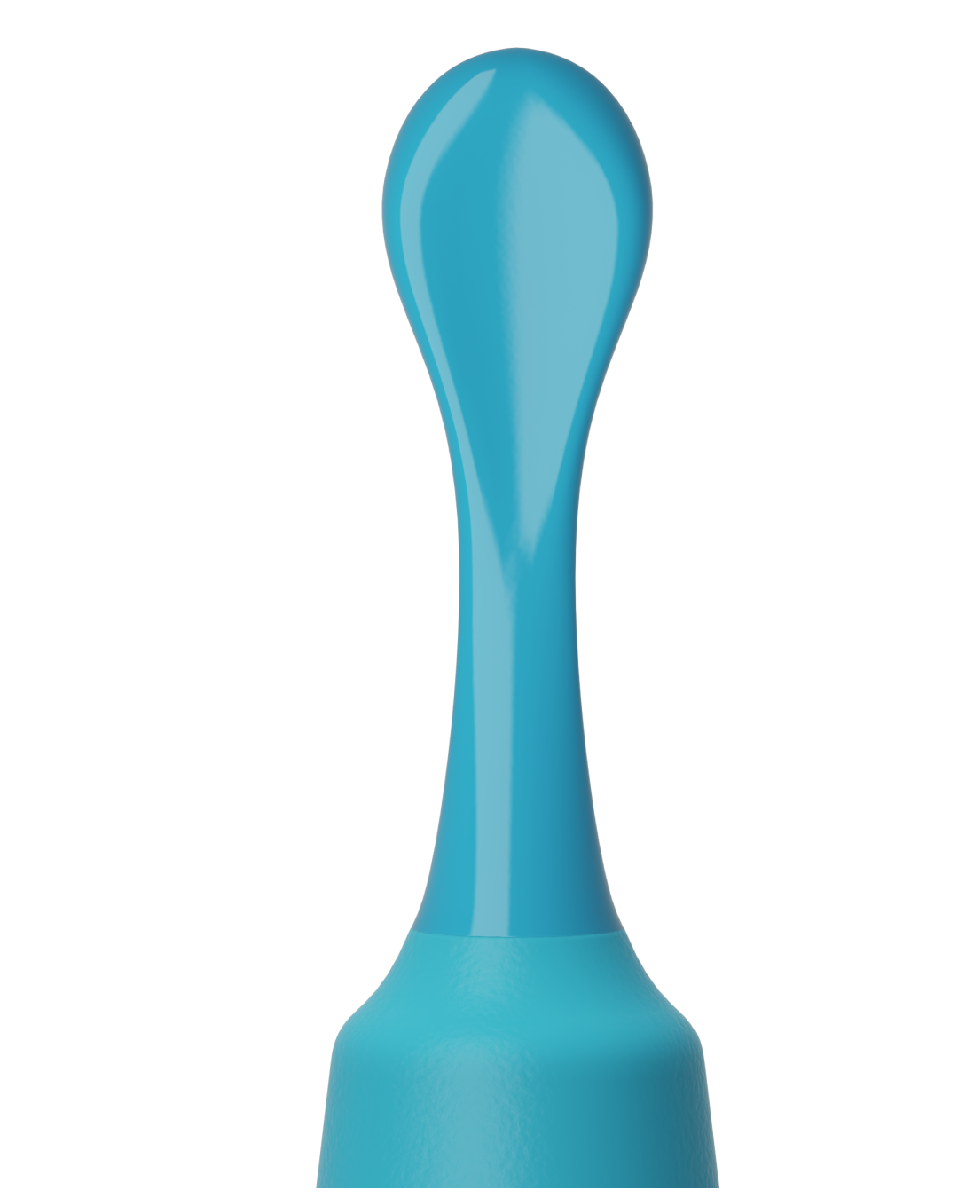 Zumio i - Rechargeable Clitoral Stimulator -Teal showing spoon shaped tip 