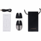 Le Wand Chrome Double Vibrator -Black contents of box including vibe, charger, manual and storage pouch 