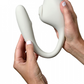 Lora DiCarlo Osé 2 Robotic Clitoral Suction & G-Spot Vibe held in a person's hand illustrating the size