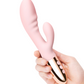 Le Wand Blend Double Motor Rechargeable Rabbit Vibrator - Rose Gold held in a hand