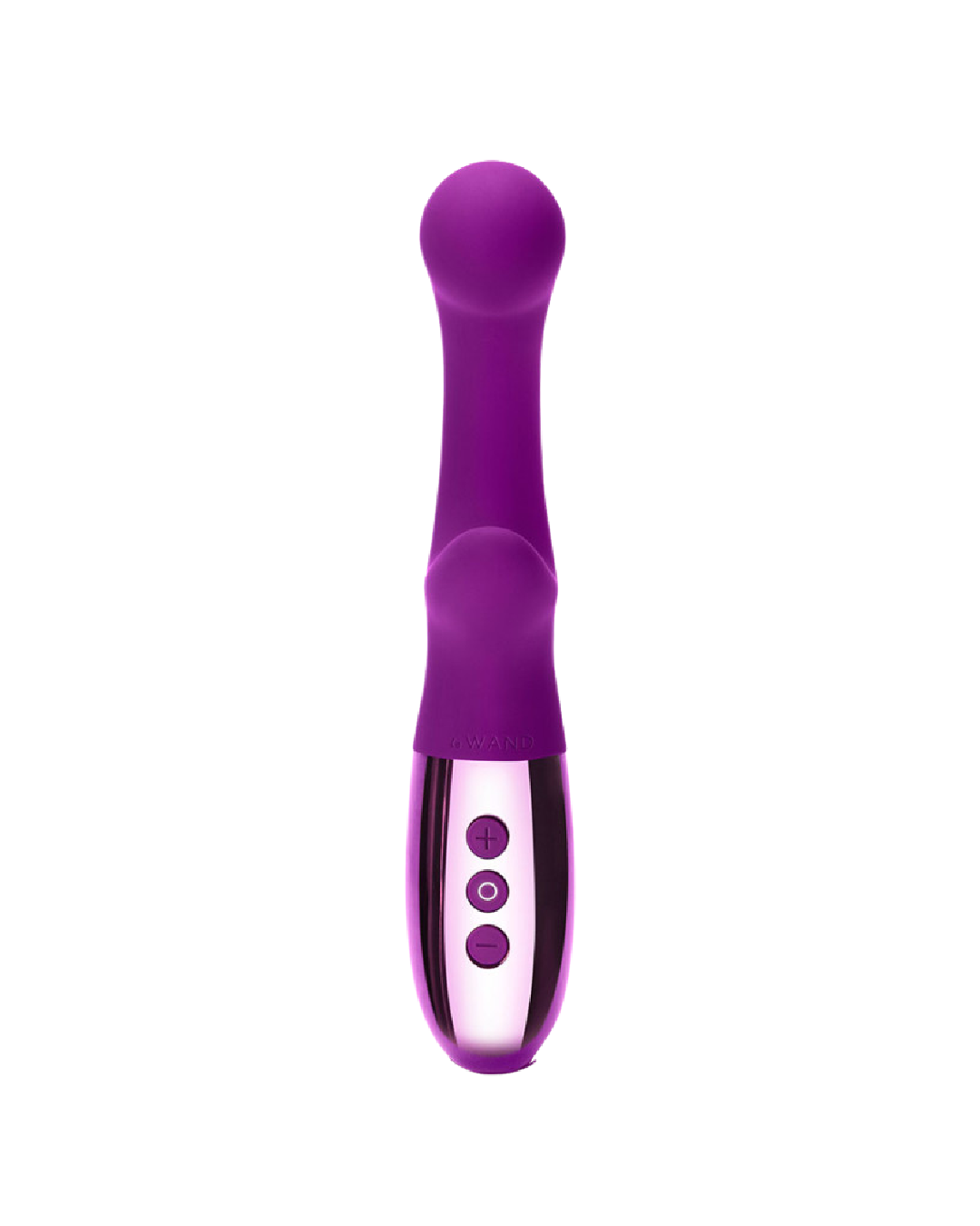 Le Wand XO Double Motor Internal and External Vibrator - Dark Cherry front view of buttons