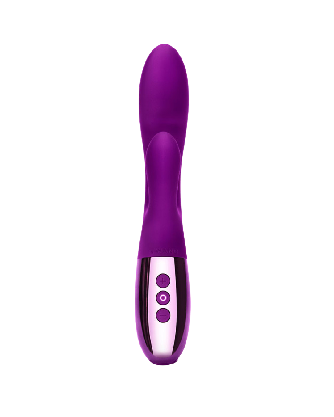 Le Wand Blend Double Motor Rechargeable Rabbit Vibrator - Dark Cherry front view of buttons