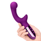 Le Wand XO Double Motor Internal and External Vibrator - Dark Cherry held in a hand