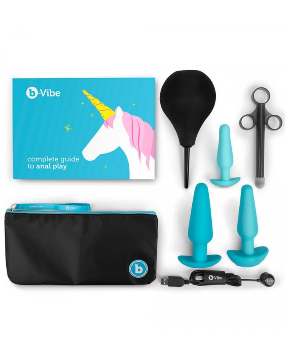 B-Vibe Anal Training & Education Set with complete kit contents