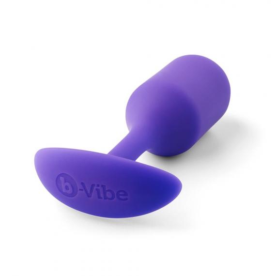 B-vibe Snug Plug 2 Weighted Silicone Butt Plug - 114 grams purple base