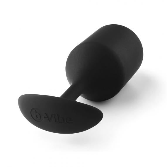 B-vibe Snug Plug 4 Weighted Silicone Butt Plug - 257 grams side view