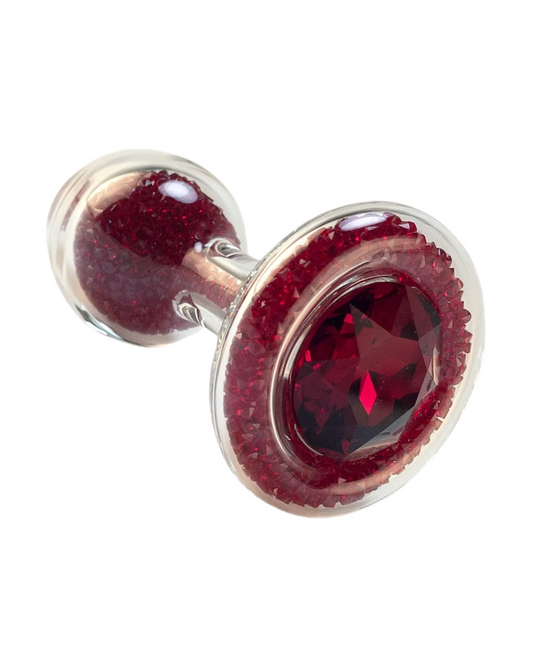 Crystal Delights Red Sparkle Glass Butt Plug